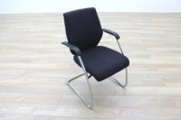 Orangebox Black Fabric Cantilever Office Meeting Chair - Thumb 5