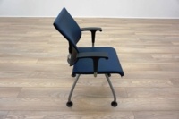 Ahrend Blue Leather Office Meeting Chairs - Thumb 4