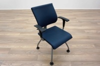 Ahrend Blue Leather Office Meeting Chairs - Thumb 2