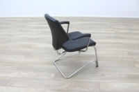 Giroflex 16 Series Black Leather Cantilever Office Meeting Chairs - Thumb 7