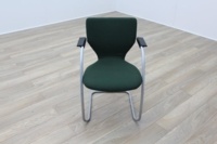 Orangebox X10 Green Fabric Cantilever Stacking Office Meeting Chairs - Thumb 3
