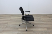 Vitra Meda Black Leather Seat Mesh Back Meeting Chair - Thumb 6