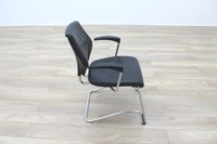 Giroflex 16 Series Black Leather Cantilever Office Meeting Chairs - Thumb 6