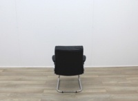 Black Faux Leather Meeting Chairs With Folding Back - Thumb 5