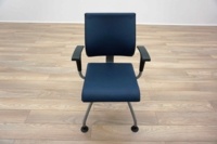 Ahrend Blue Leather Office Meeting Chairs - Thumb 3