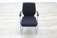 Orangebox Black Fabric Cantilever Office Meeting Chair - Thumb 4