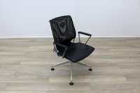 Vitra Meda Black Leather Seat Mesh Back Meeting Chair - Thumb 5