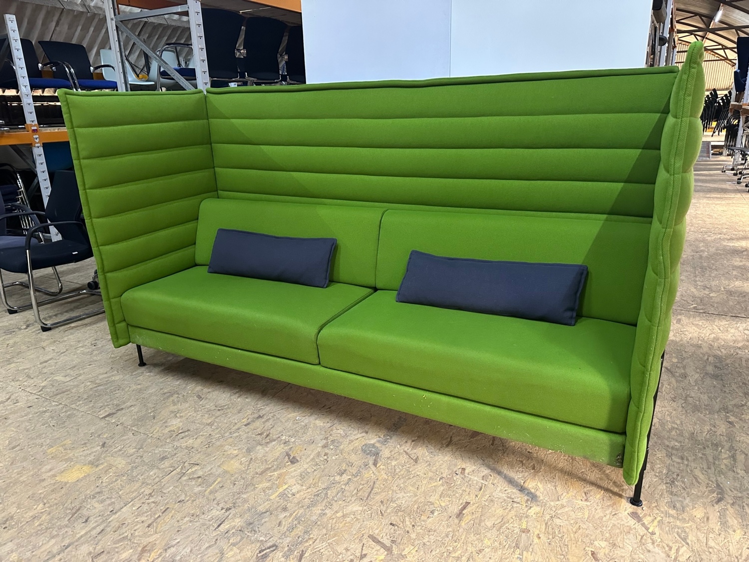 green vitra alcove reception sofa
