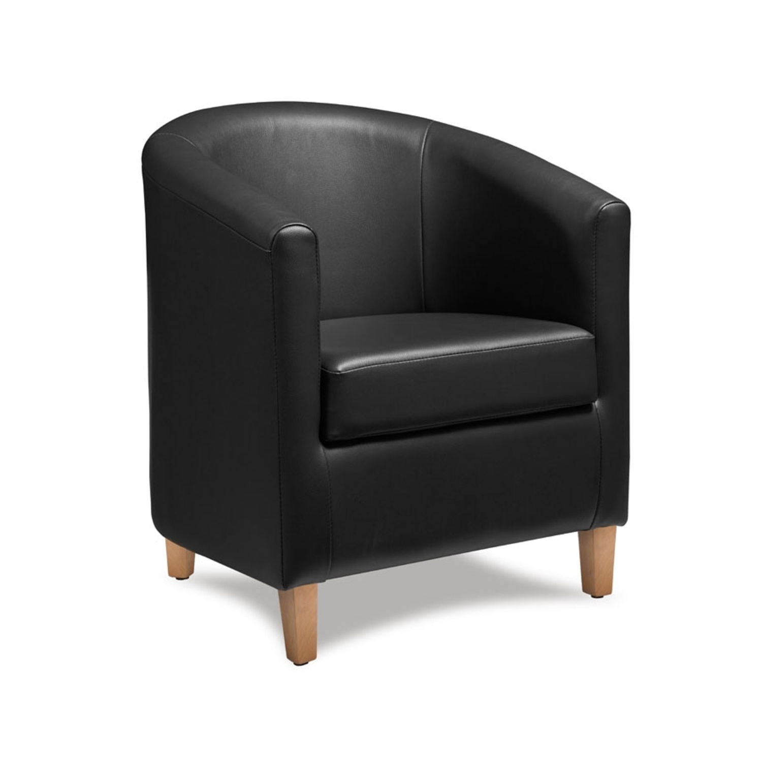 black faux leather tub chair