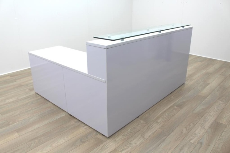 New Cancelled Order Gloss White Office Reception Desk Counter