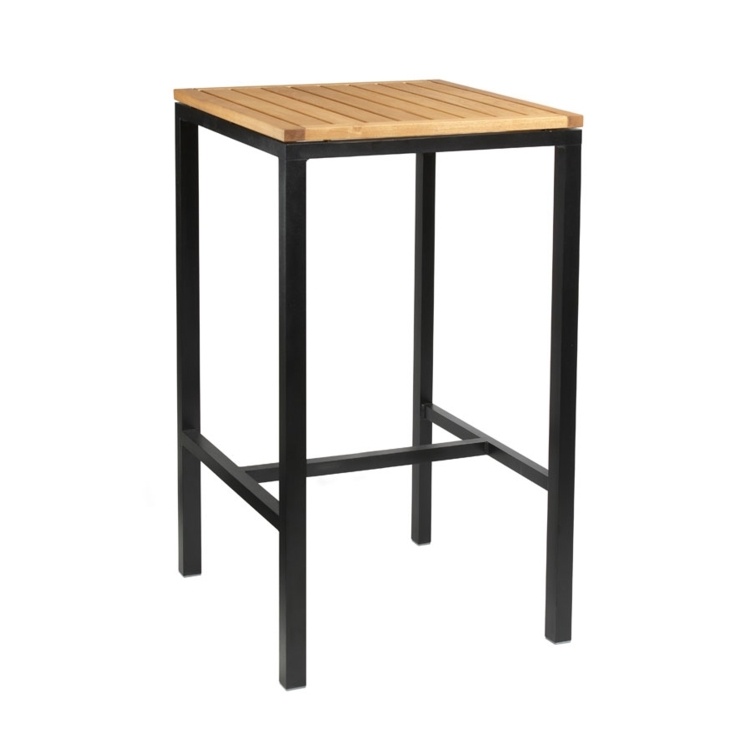 New ICE Powder Coated Metal Frame and Robinia Wood Top Canteen Cafe Poseur Table