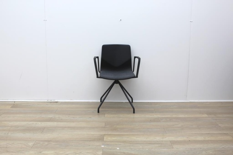 Four Grey Meeting Chair With Material Seat