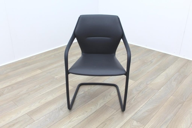 Brunner Dark Grey Leather Meeting Chair