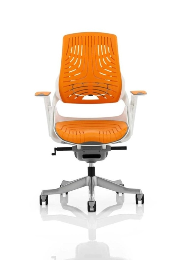 Zure Executive Chair Elastomer Gel Orange With Arms
