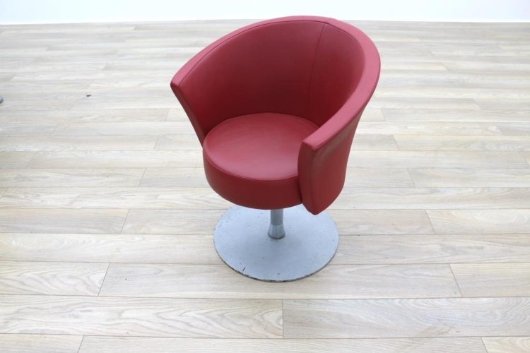 Connection Bobbin Red Leather Office Reception Tub Chair
