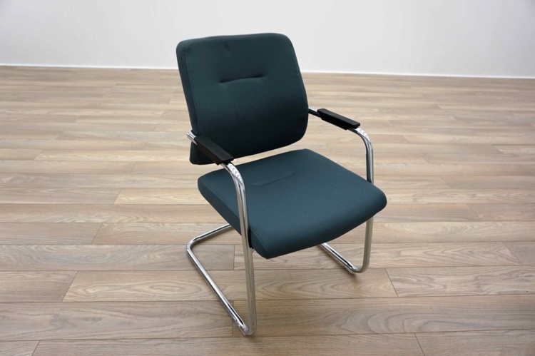 Blue Fabric Cantilever Office Meeting Chairs