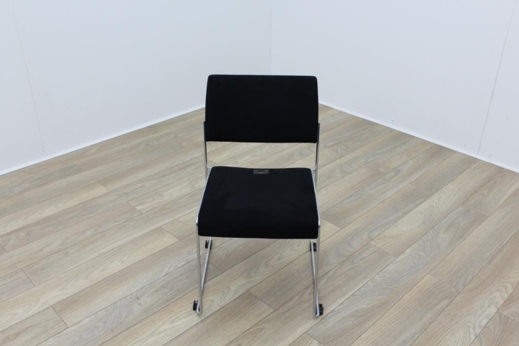 Brunner Black Velour Chrome Frame Meeting Chair