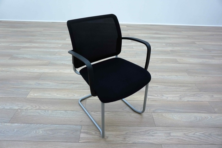 Black Mesh / Fabric Cantilever Office Meeting Chairs