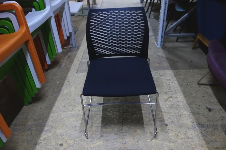 Connection Plastic Back And Fabric Seat Stacking Chairs