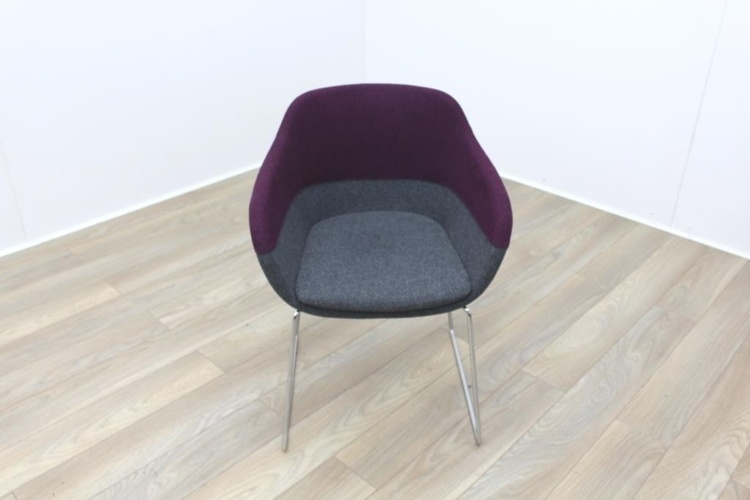 Brunner Purple and Grey Fabric Reception Tub Chair