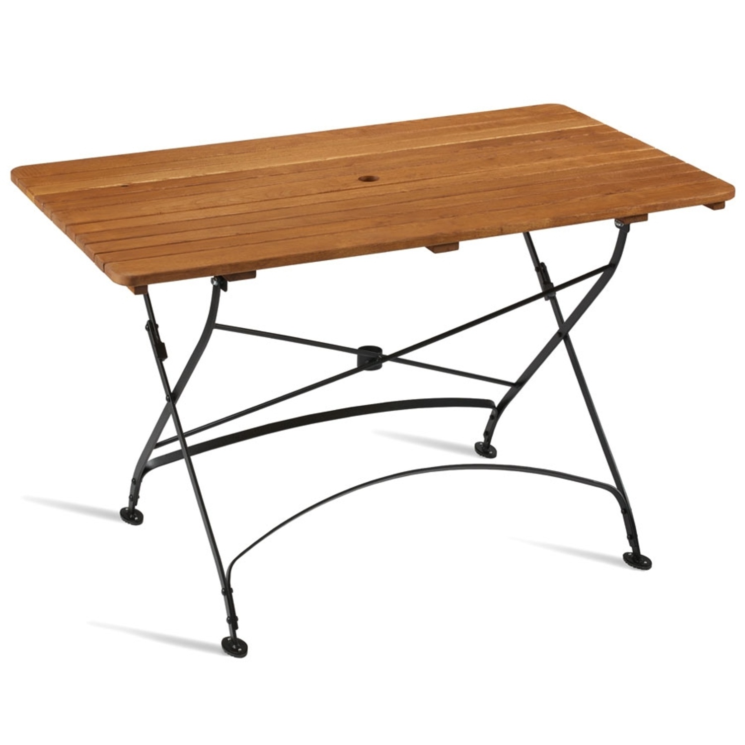 Folding rectangular outdoor table