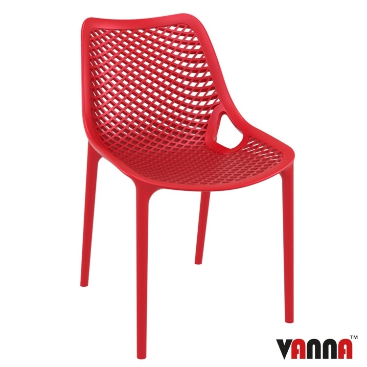 New Red Reinforced Polypropylene & Glass Fibre Stacking Office Canteen Cafe Bistro Chairs