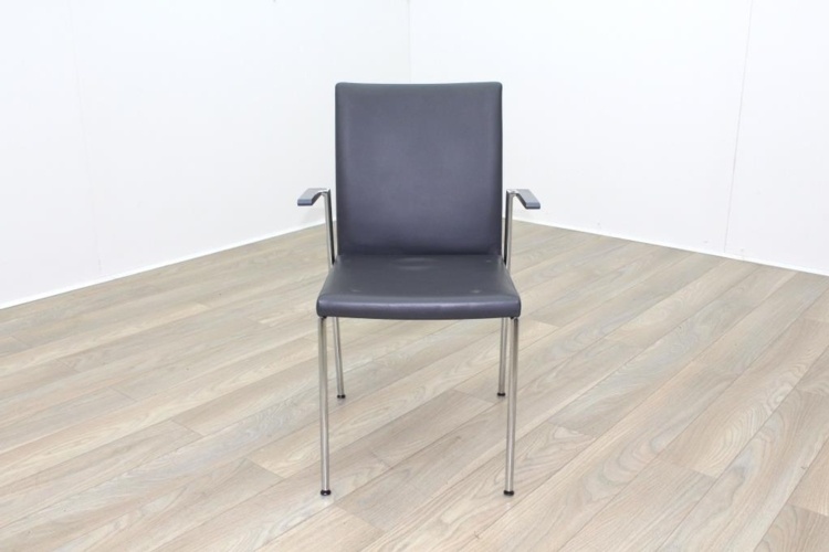 Brunner Grey Leather Meeting Chair