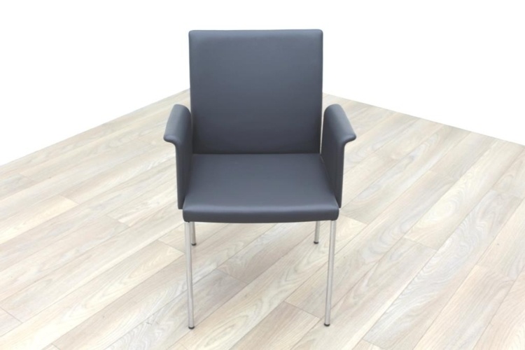 Brunner Dark Grey Leather Meeting Chair