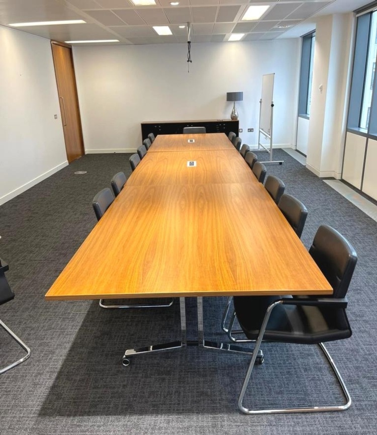 Walnut Meeting Table With Power Data