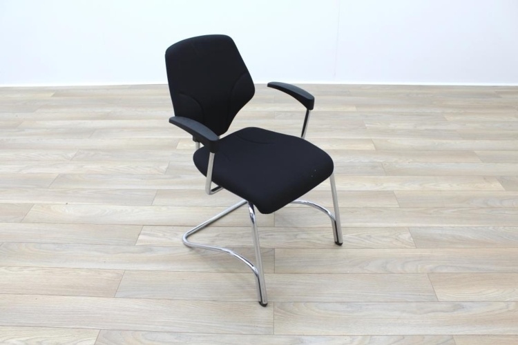 Giroflex Black Fabric Cantilever Office Meeting Chair