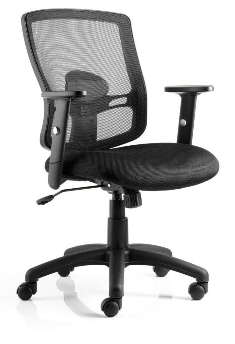 Portland Task Operator Chair Black Mesh With Arms