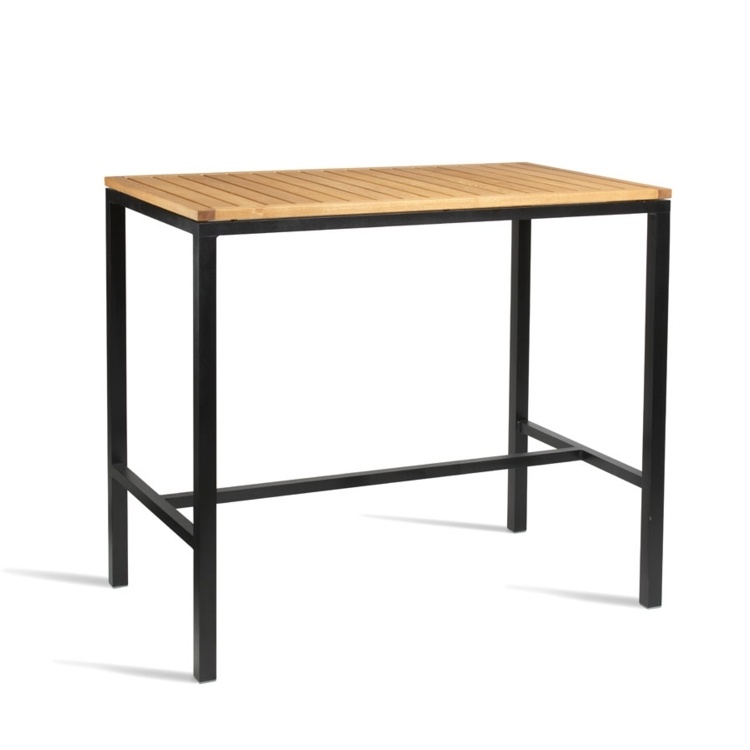 New ICE Powder Coated Metal Frame and Robinia Wood Top Canteen Cafe High Table