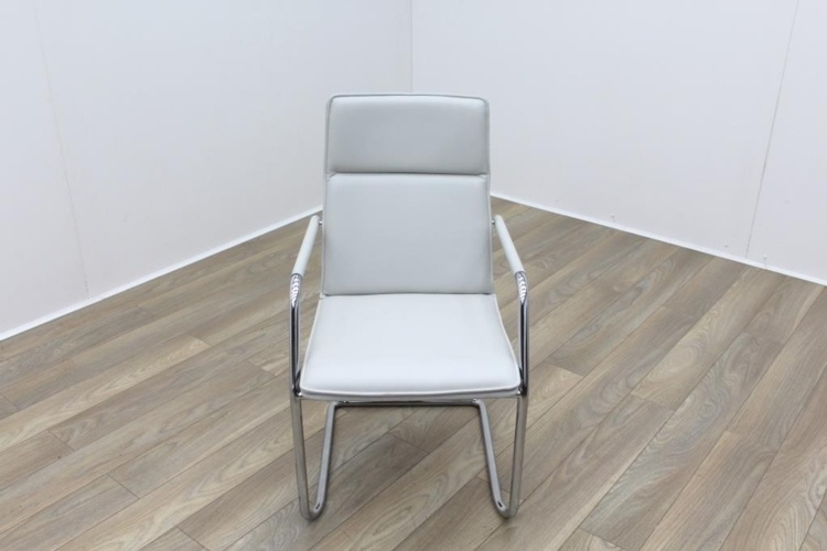 Brunner White Leather Meeting Chair