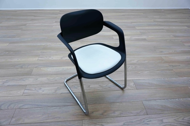 Allermuir A781 Black / White Office Stacking Meeting Chairs