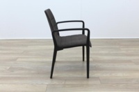 Brunner Brown Fabric Mahogany Frame Reception Chair - Thumb 6