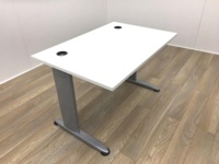 White Desk With Adjustable Frame  - Thumb 3