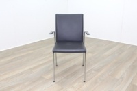 Brunner Grey Leather Meeting Chair - Thumb 2