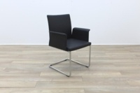 Brunner Black Faux Leather Meeting Chair - Thumb 5