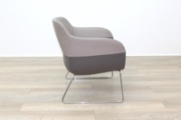 Brunner Chroma Beige Leather Back, Beige Fabric Seat Reception Tub Chair Large - Thumb 6