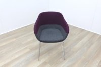 Brunner Purple and Grey Fabric Reception Tub Chair - Thumb 2
