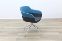 Brunner Grey and Blue Fabric Reception Tub Chair - Thumb 5