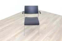 Brunner Dark Grey Polymer Back, Grey Velour Seat Meeting Chair - Thumb 2
