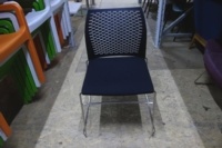 Connection Plastic Back And Fabric Seat Stacking Chairs - Thumb 2