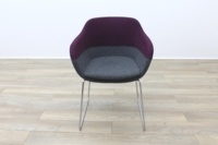 Brunner Purple and Grey Fabric Reception Tub Chair - Thumb 4