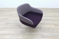 Brunner Light/Dark Purple Fabric Reception Tub Chair - Thumb 5