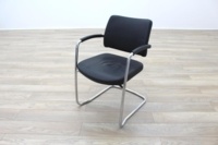 Boss Design Black Leather Executive Office Meeting Chairs - Thumb 2