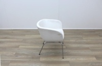 Senator KA1 White Leather Reception Tub Chair - Thumb 6