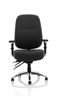 Barcelona Deluxe Black Fabric Operator Chair - Thumb 2