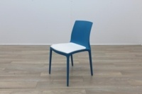 Brunner Blue with White Leather Seat Canteen Chair - Thumb 3