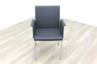 Brunner Dark Grey Leather Meeting Chair - Thumb 2